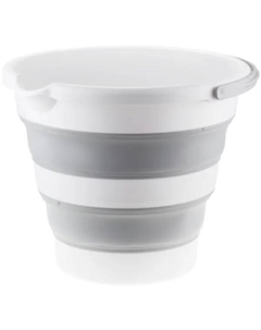 Ведро складное круглое Флекс 10 л полипропилен цвет серый Idea