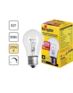 Лампа накаливания E27 230 В 95 Вт груша 1250 лм Navigator