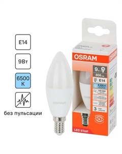 Лампа светодиодная свеча 9Вт 806Лм E14 холодный белый свет Osram