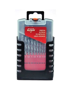 Набор сверл по металлу 1820.052400, 19 шт. Elitech