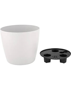 Горшок цветочный Vienna ø16 h14 см v2 л полипропилен белый жасмин Ingreen