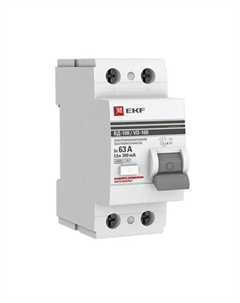 УЗО ВД-100 2P 63 А 300 мА 4.5 кА АС elcb-2-63-300-em-pro Ekf