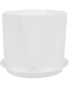 Кашпо для цветов Призма ø18 h15 см v2.6 л пластик белый Idea