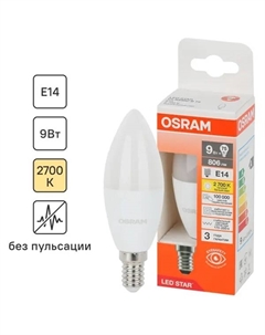 Лампа светодиодная свеча 9Вт 806Лм E14 теплый белый свет Osram
