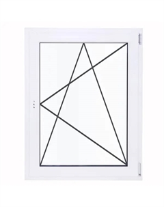 Окно пластиковое ПВХ одностворчатое 1270x800 мм (ВхШ) правое поворотно-откидное однокамерный стеклопакет белый/белый Века