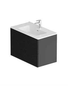 Тумба под раковину AM.PM Struktura M9SFHX0802BMHS, подвесная 80 см, 2 ящика, цвет черный Am.pm.