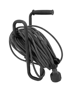 Удлинитель-шнур 1 розетка с заземлением 3x1.5 мм 20 м цвет черный Защита про