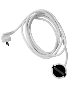 Удлинитель-шнур 1 розетка с заземлением 3x1.5 мм 3 м цвет белый Lexman