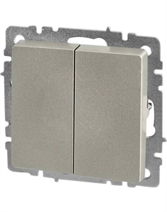 Выключатель встраиваемый Brite 2 клавиши цвет сталь Iek