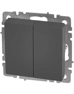 Выключатель встраиваемый Brite 2 клавиши цвет графит Iek