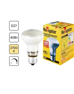 Лампа накаливания E27 230 В 40 Вт гриб 450 лм Navigator