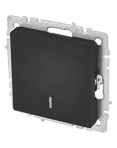 Выключатель встраиваемый Brite 1 клавиша с индикатором цвет графит Iek