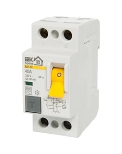 УЗО ВД1-63 1P N 40 А 30 мА 4.5 кА AC MDV10-2-040-030 Iek home