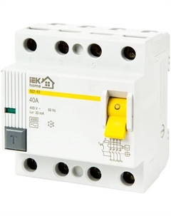 УЗО ВД1-63 3P N 40 A 30 мА 4.5 кА AC MDV10-4-040-030 Iek home