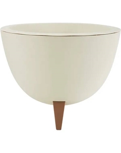 Кашпо для цветов Флориан ø35 h26 см v12 л пластик белый ротанг Idea