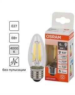 Лампа светодиодная В E27 220/240 В 6 Вт свеча 806 лм нейтральный белый свет Osram