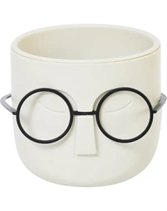 Кашпо для цветов Стив ø11.5 h11 см v0.65 л пластик белый ротанг Idea