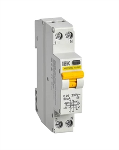 УЗО 2 полюса 20 А, 30 мА АВДТ32МL Iek