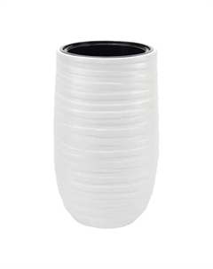 Кашпо для цветов Лайн ø37.5 h62 см v 9 л пластик белый Idea