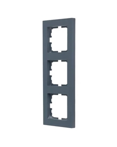 Рамка для розеток и выключателей Vesna 3 поста цвет графитовый Lezard