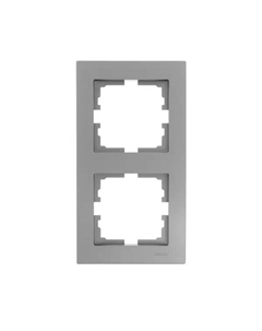 Рамка для розеток и выключателей Vesna 2 поста цвет платина Lezard