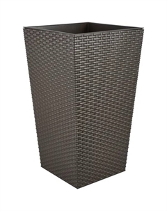Кашпо для цветов Ротанг 32x32x56.5 см v 18 л пластик коричневый Idea