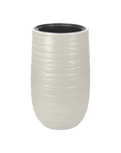Кашпо для цветов Лайн ø37.5 h62 см v 9 л пластик кремовый Idea