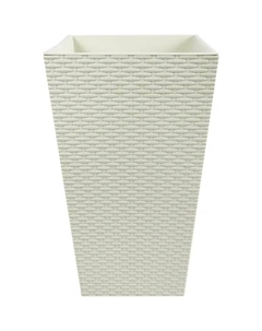 Кашпо для цветов Ротанг 32x32x56.5 см v 18 л пластик белый Idea