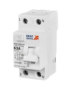 УЗО 2P 63 А 30 мА 4.5 кА АС Кэаз