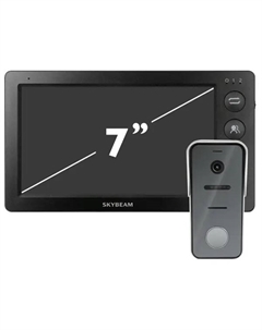 Комплект видеодомофона 94705MA+ 94208- 600TVLBL 7" цвет черный Skybeam