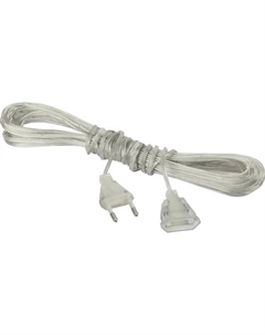 Удлинитель для гирлянд 1 розетка без заземления 2x0.5 мм 3 м цвет прозрачный Era