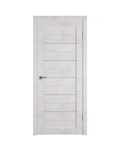 Дверь межкомнатная со стеклом Альфа 5 70x200 см ПВХ цвет лофт крем с замком и петлями Vfd