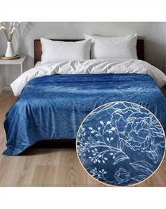 Покрывало Bouquet 240x260 см велсофт цвет темно-синий Без бренда