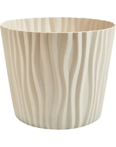 Кашпо для цветов Волна ø20 h17 v4 л пластик бежевый Idea