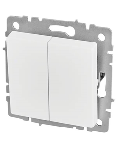 Выключатель проходной встраиваемый Brite 2 клавиши цвет белый Iek
