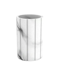 Стакан для зубных щеток Lemer Marble WHMARB002, полирезин цвет белый