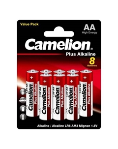 Батарейка Plus Alkaline LR6-BP5+3 алкалиновая LR6 AA 8 шт. Camelion