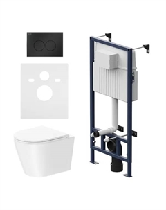 Комплект инсталляция с унитазом AM.PM ProC FlashClean IS70138.9H1700, безободковый, с микролифтом, клавиша Flash цвет черный Am.pm.