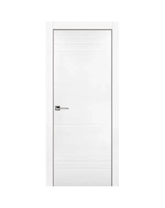 Дверь межкомнатная глухая Рива 70x200 см эмаль белый с замком Принцип