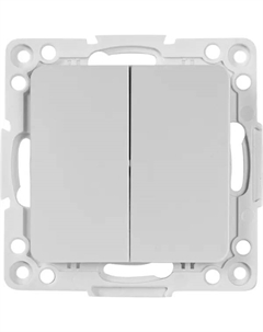 Переключатель встраиваемый Стокгольм EYV10-027-20 2 клавиши цвет белый Ekf