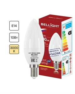 Лампа светодиодная Е14 220-240 В 10 Вт свеча 740 лм теплый белый цвет света Bellight