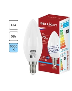 Лампа светодиодная Е14 220-240 В 5 Вт свеча 470 лм холодный белый цвет света Bellight