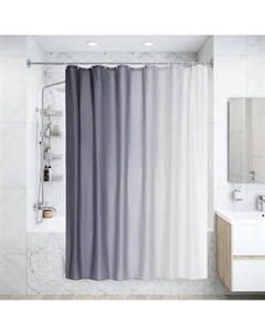 Штора для ванной Primanova Sharm 180x200 см полиэстер цвет серый