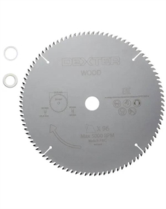 Диск пильный по дереву FD-E033053096T 96Т 305x30x1.2 мм, кольца: 20 и 25.4 Dexter