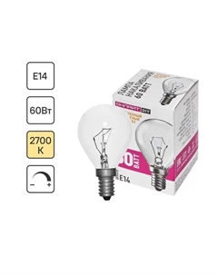 Лампа накаливания 361 Е14 240 В 60 Вт шар 660 лм теплый белый цвет света, для диммера Онлайт