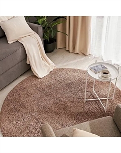 Ковер Shaggy Bosfor круг ø120 см полипропилен цвет коричневый Kreaforta