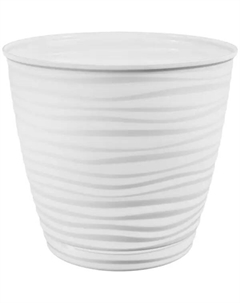 Горшок цветочный Saffron ø22.4 h20.5 см v5.4 л полипропилен белый Homwer