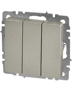 Выключатель встраиваемый Brite 3 клавиши цвет сталь Iek