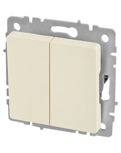 Выключатель проходной встраиваемый Brite 2 клавиши цвет бежевый Iek