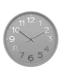 Настенные часы, D30 см, пластик, цвет серый Troykatime